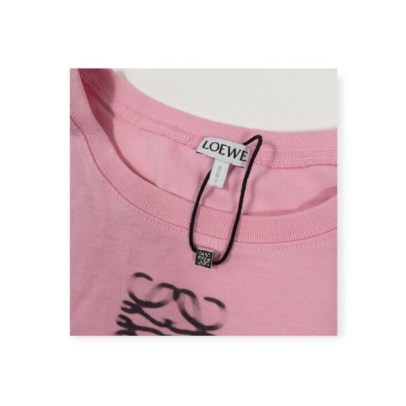Loewe Blurred Anagram Cotton Cropped T-shirt In Pink RARE SZ L - Picture 15 of 15